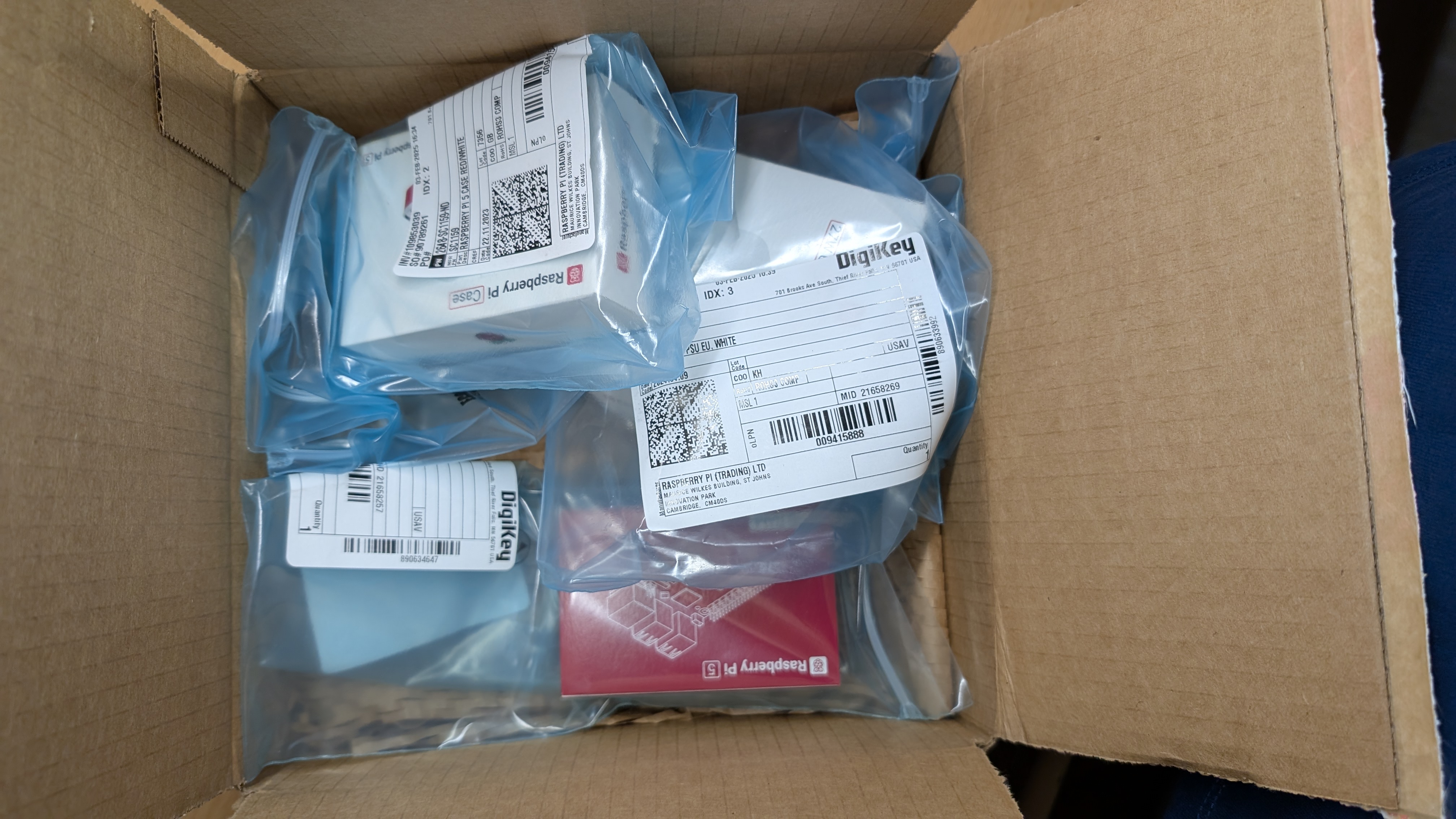 The order, sitting in the digikey box, just opened