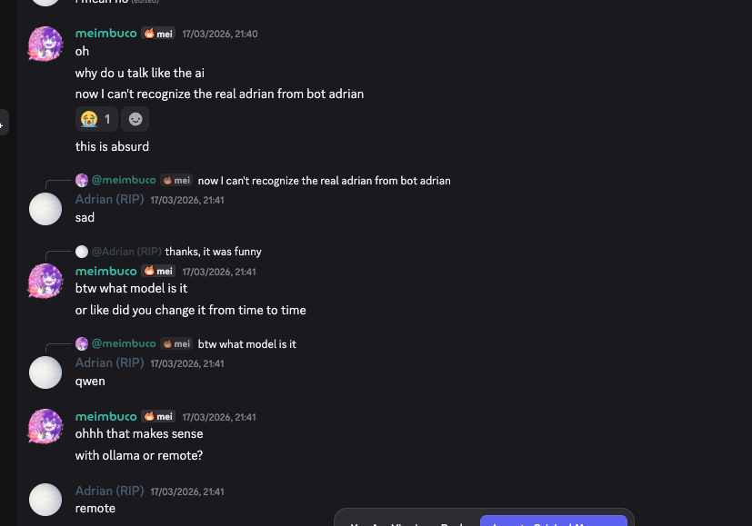 Adrian lying about his "AI" past and pinning it on a Qwen model instead